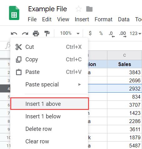 Cách chèn nhiều hàng trong Google Sheets 